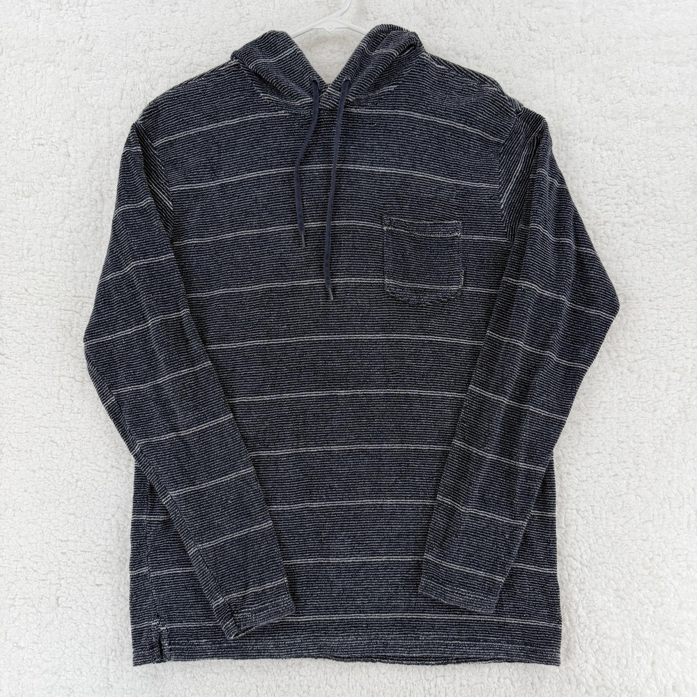 Billabong Shacket Medium Blue Striped Knit Pullover Long Sleeve Shirt‎ Hooded